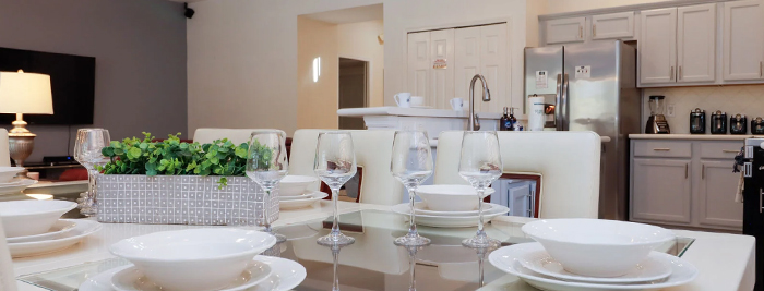 White Rose Villas property management in Orlando for family vacations eat in comfort of vacation home